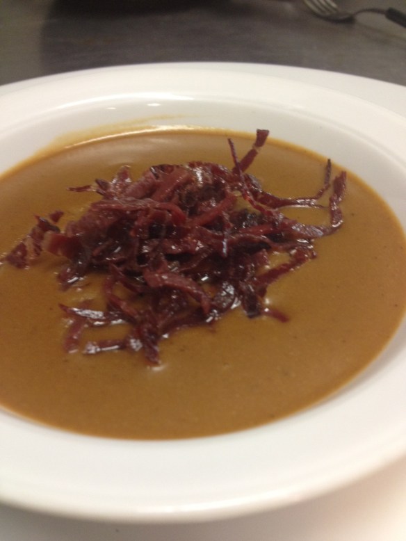 Crema de Cecina con virutas de cecina de Leon al horno