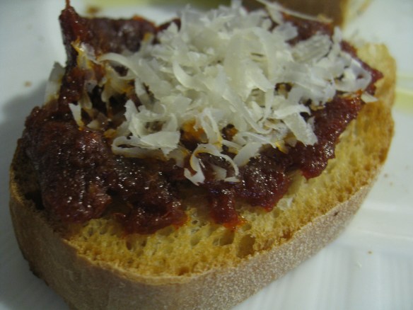 Canapé de crema de chorizo 